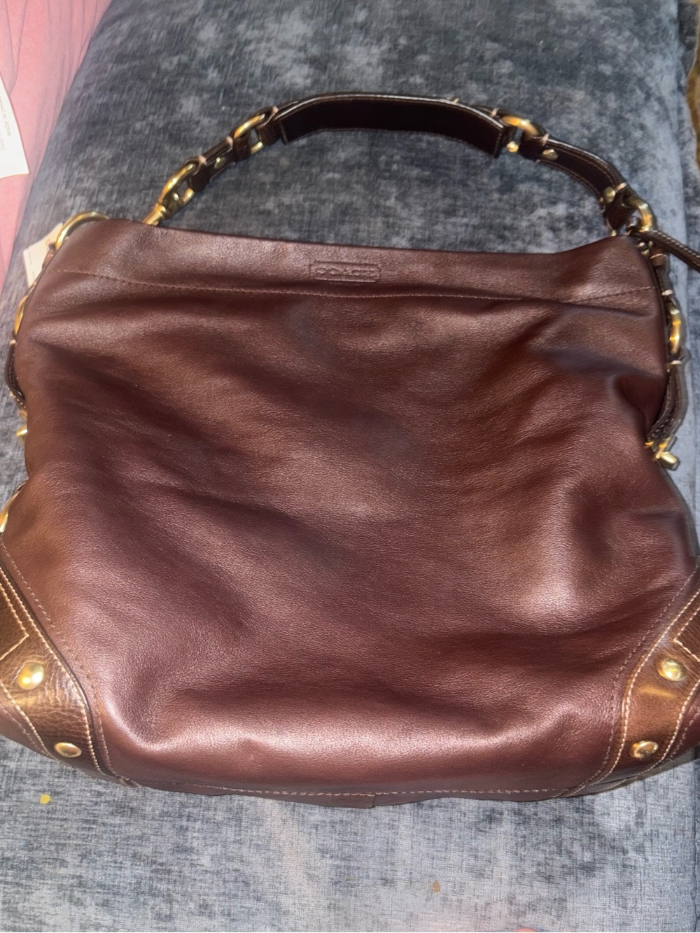 NWT Coach Y2K Brown Leather Carly Receipts Vintage Slouchy Hobo Purse Shoulde